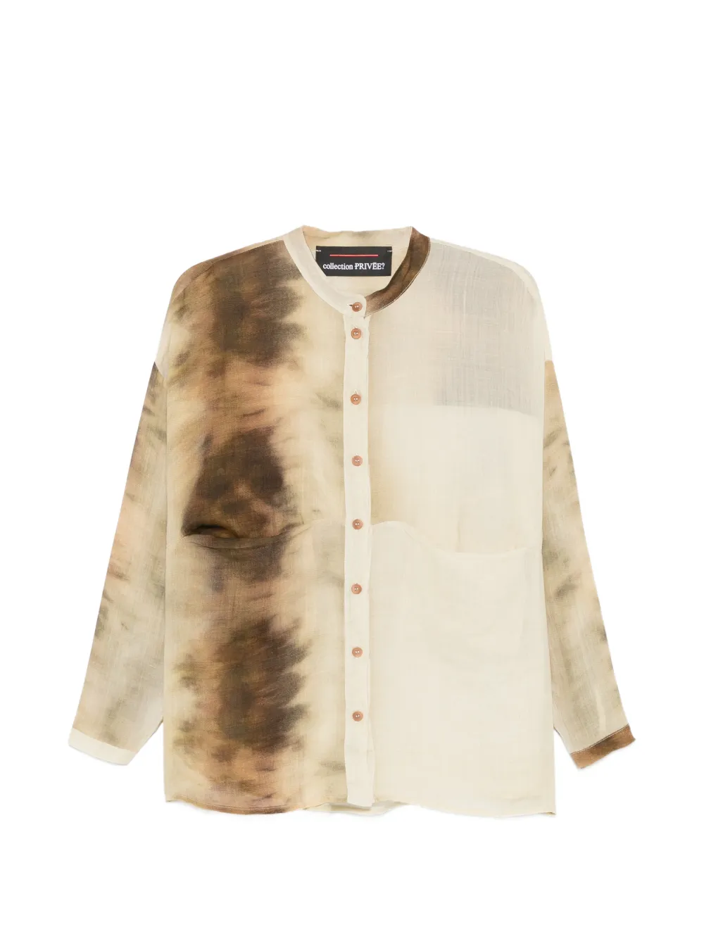 COLLECTION PRIVEE? Argis tie-dye band-collar shirt - Neutrals