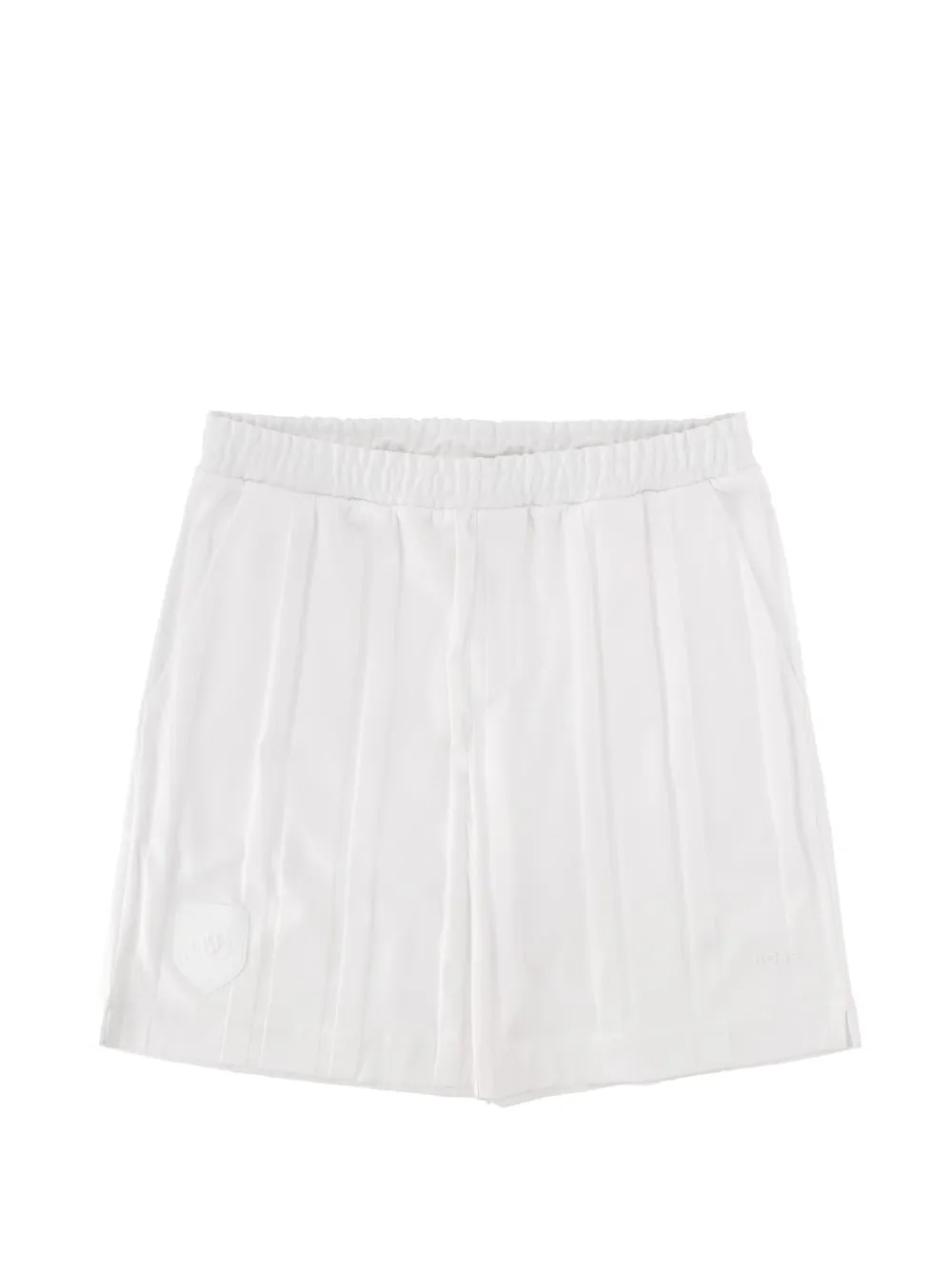 BOSS GREEN HUGO BOSS logo-patch pleated shorts - Bianco