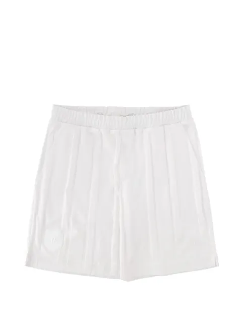 BOSS GREEN HUGO BOSS logo-patch pleated shorts