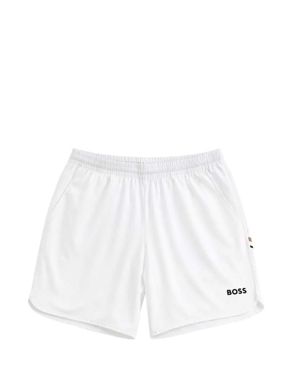 BOSS GREEN HUGO BOSS logo-print elasticated shorts - Bianco