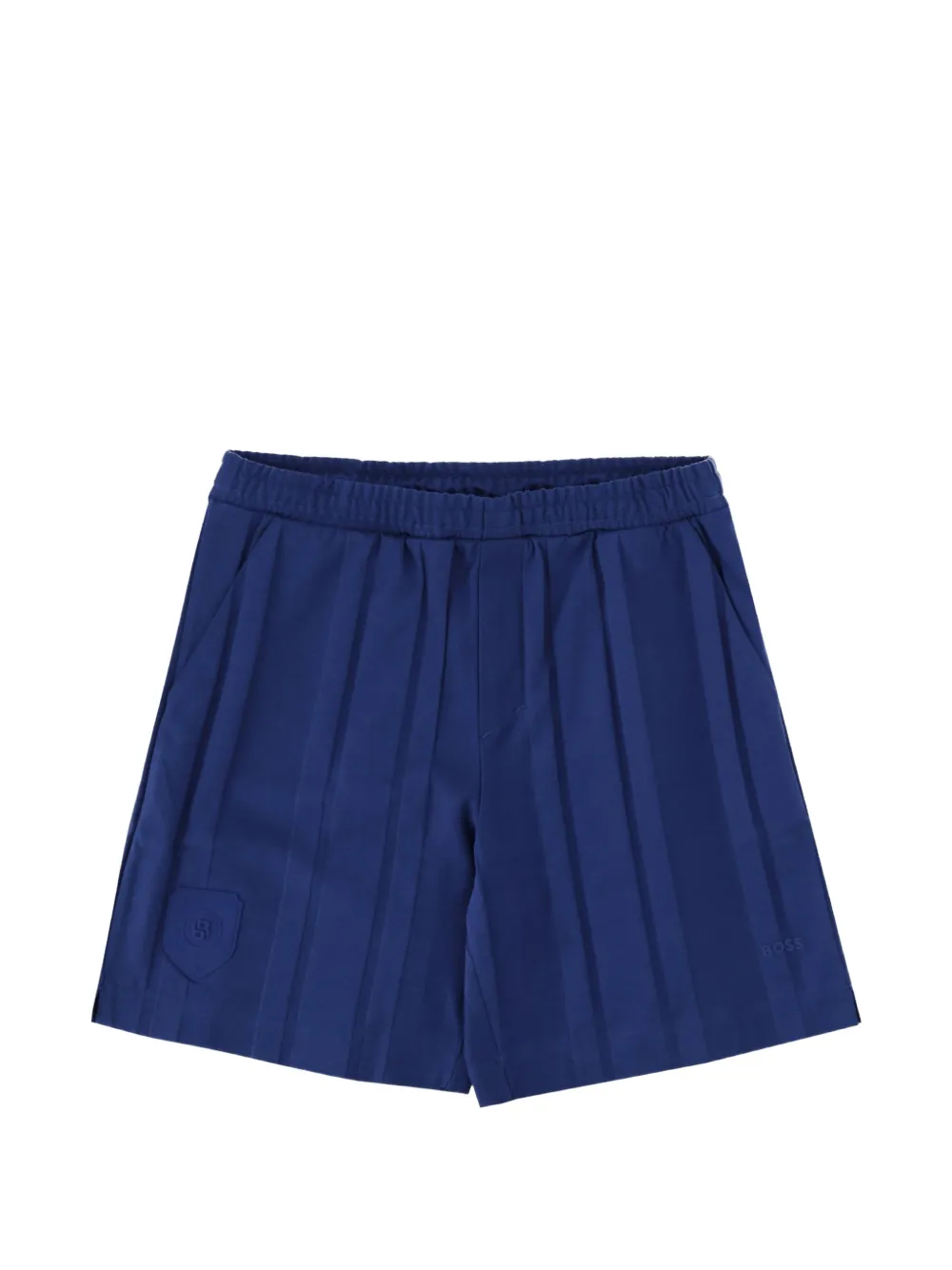BOSS GREEN HUGO BOSS pleated cotton shorts - Blu