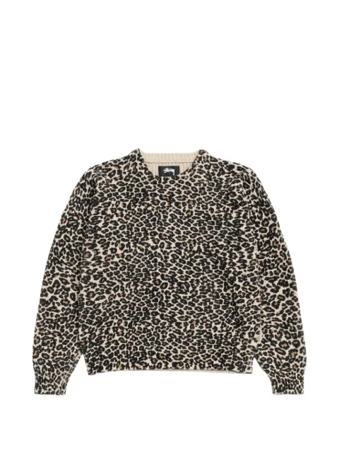 Stüssy leopard crewneck T-shirt