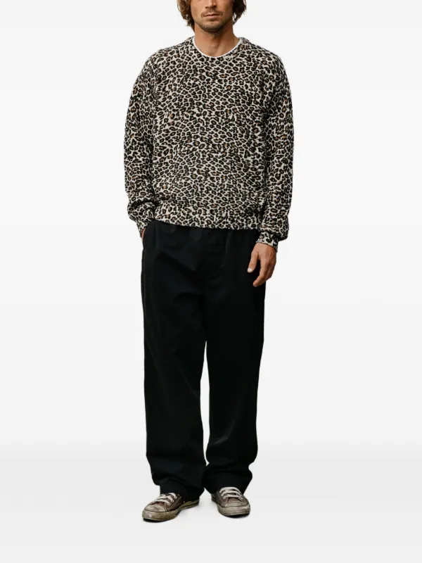 Stüssy Leopard Crewneck T-shirt | Neutrals | FARFETCH PH