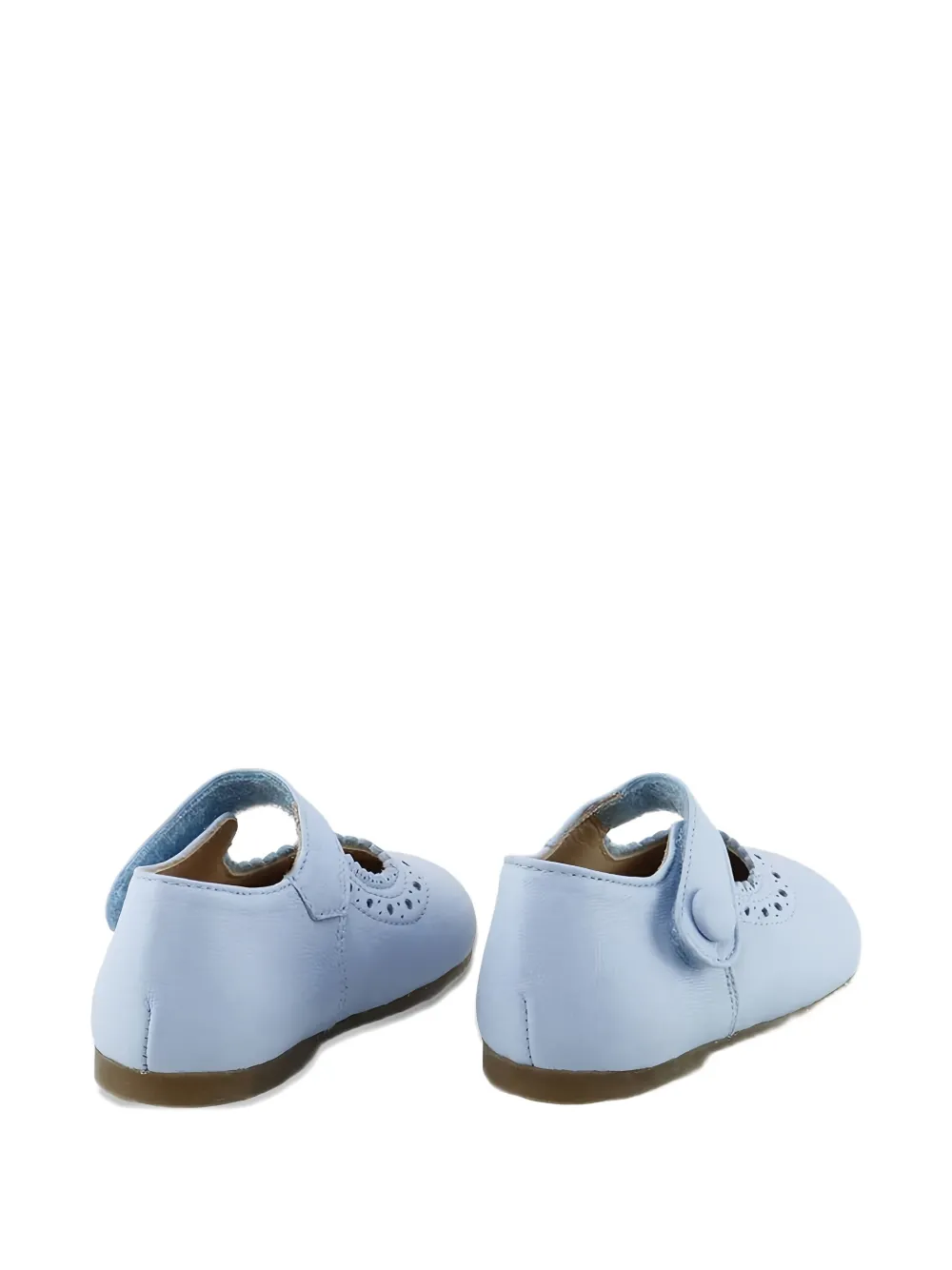 Eli1957 perforated-details leather ballerinas Blauw