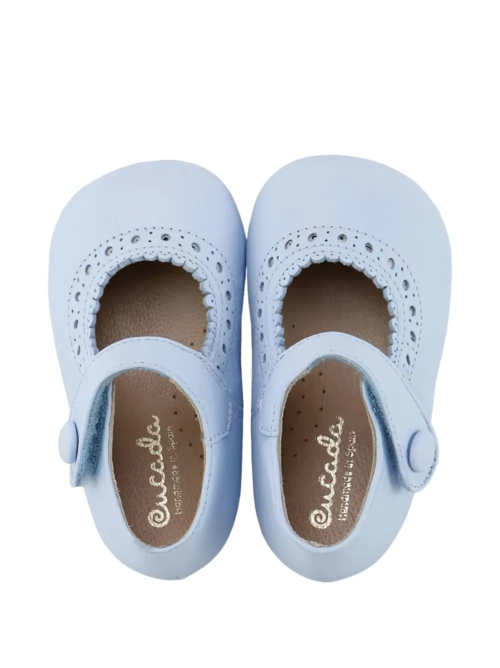 Eli1957 perforated-details leather ballerinas Blauw