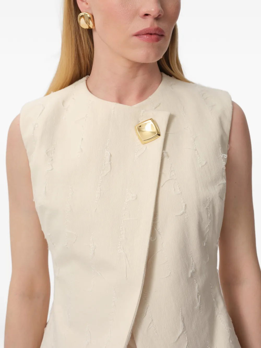 CONCEPTO Stone mouwloze spencer Beige
