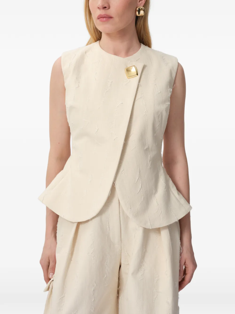 CONCEPTO Stone sleeveless vest - Toni neutri