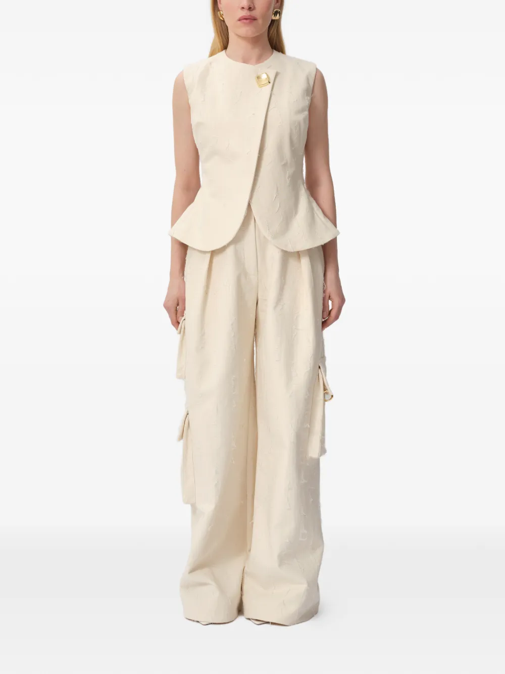 CONCEPTO Stone mouwloze spencer Beige