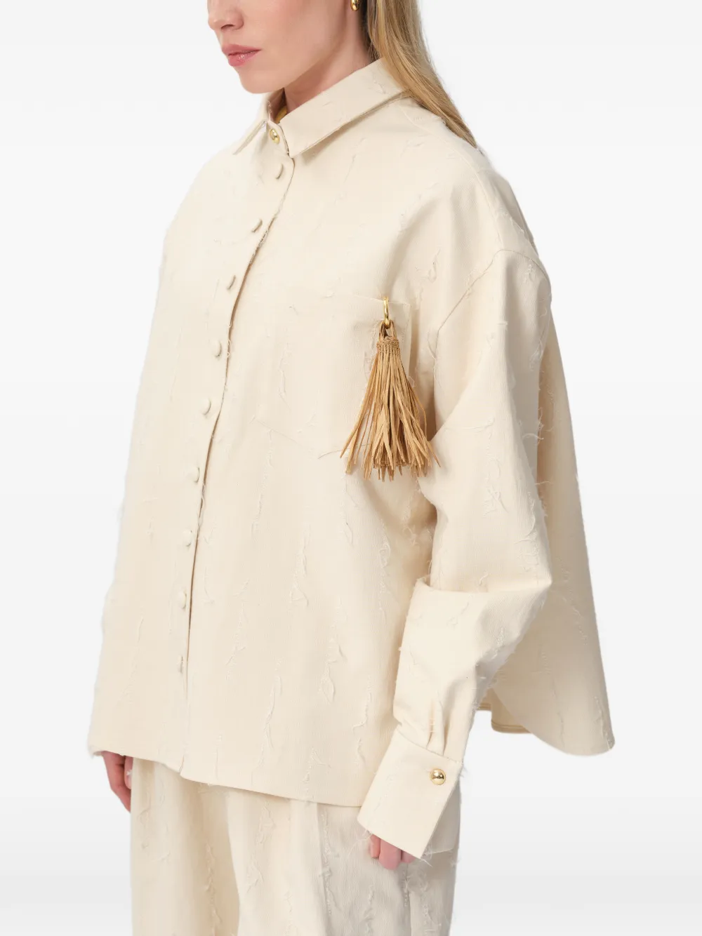 Concepto Camisa Dunes Con Borla - Amarillo 