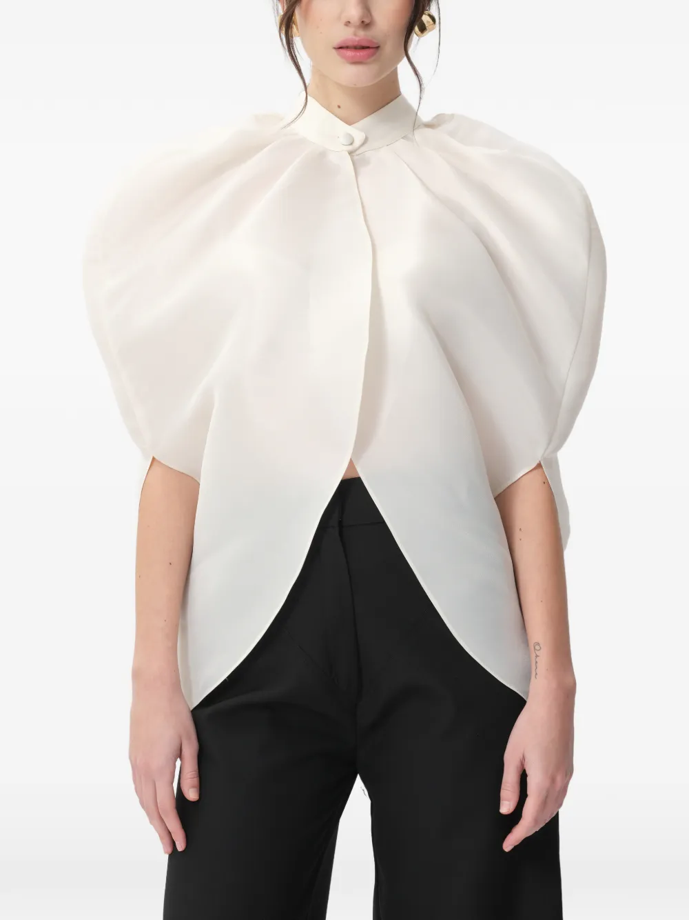 CONCEPTO Sage cape blouse - Bianco