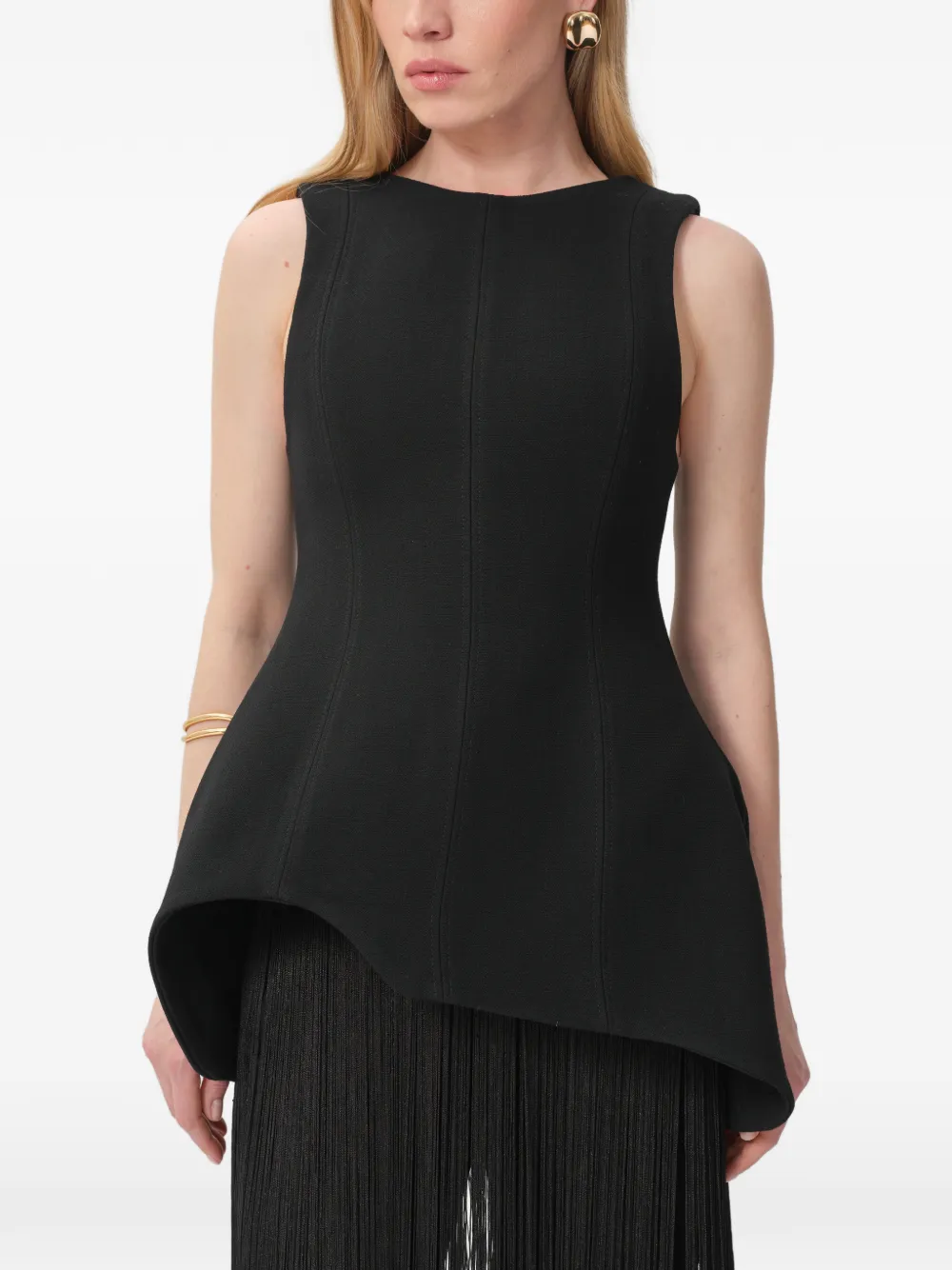 CONCEPTO Lumen asymmetrical blouse - Nero