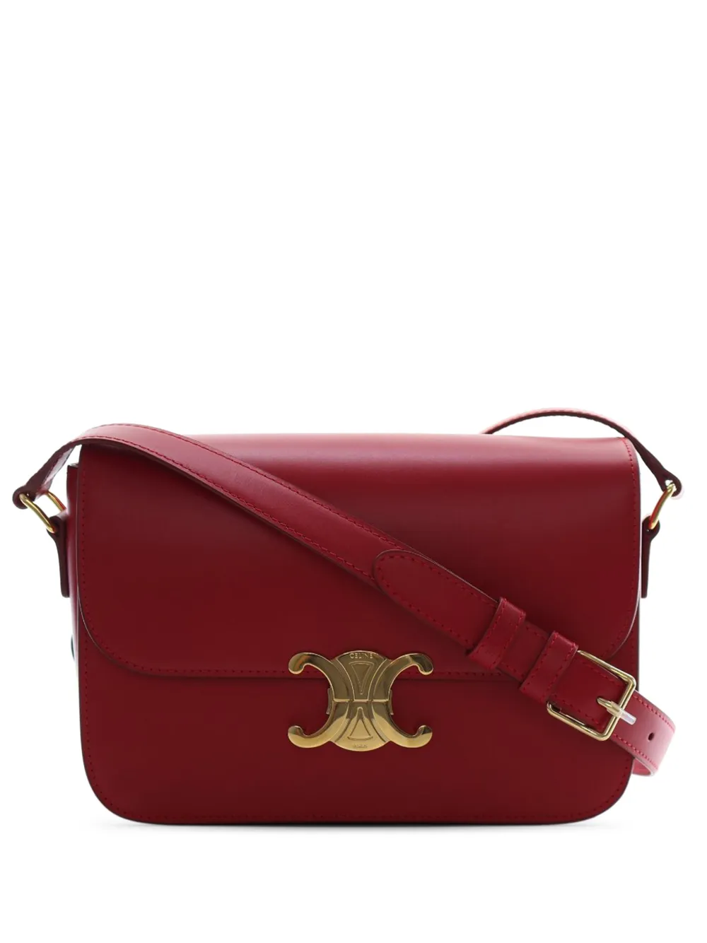 Celine Pre-Owned 2024 Classique Shiny Calfskin Triomphe crossbody bag - Rosso