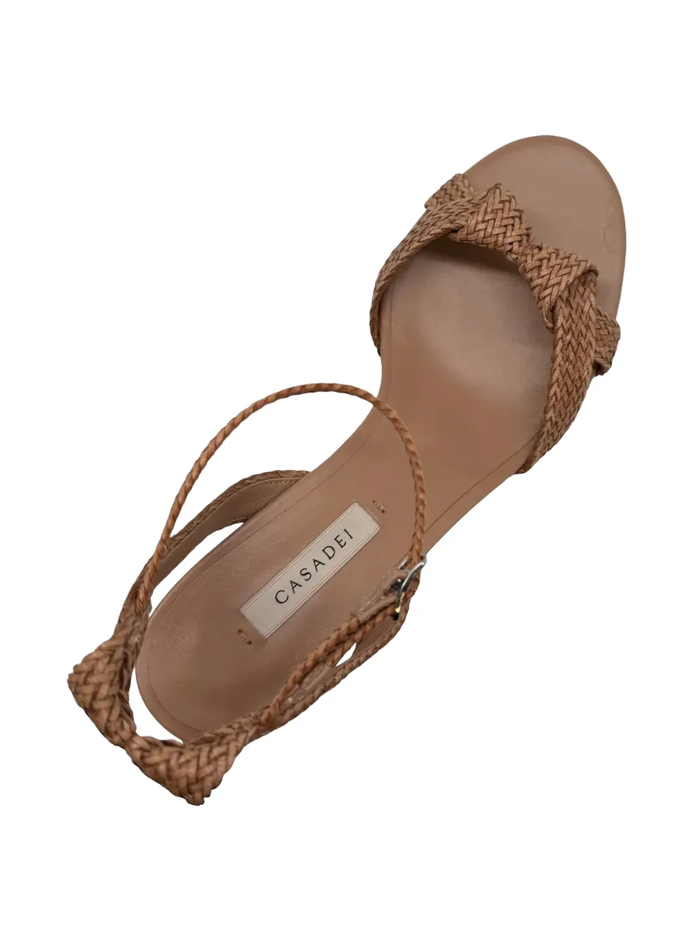 Casadei Julia Mariposa knotted woven sandals Beige