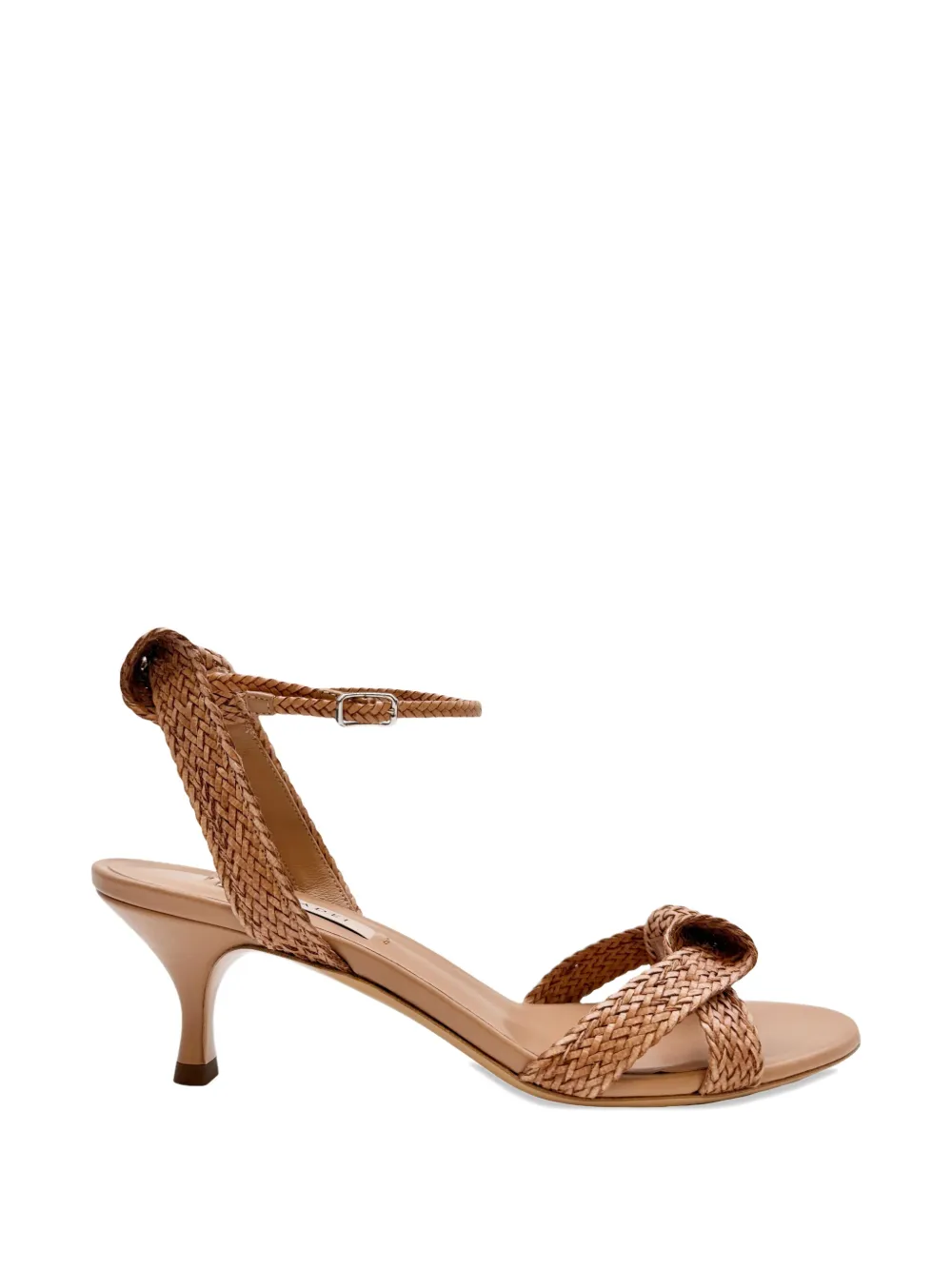 Casadei Julia Mariposa knotted woven sandals Beige