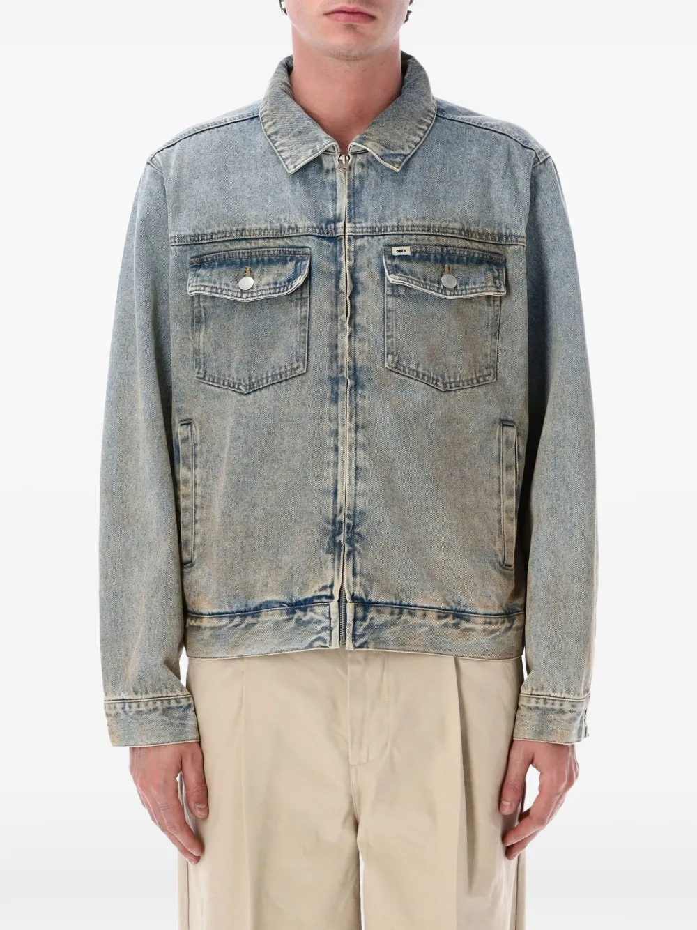 Obey pocket trucker jacket - Blu