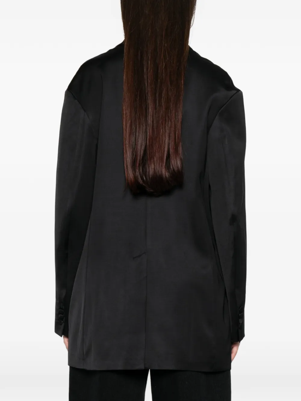 Lutz Huelle Hero blazer met dubbele rij knopen en satijnen afwerking Zwart