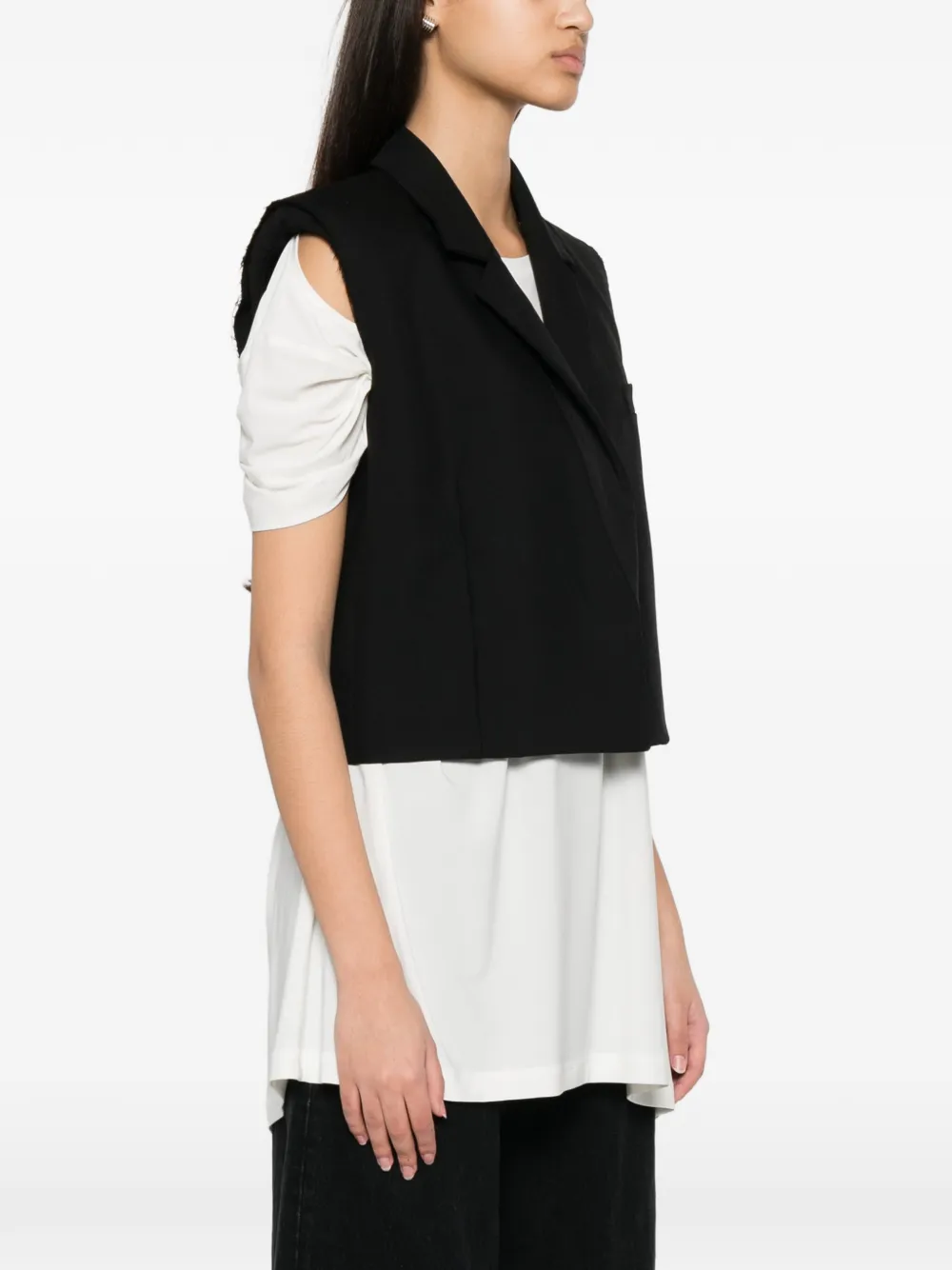 Lutz Huelle Smoking gilet met franje Zwart