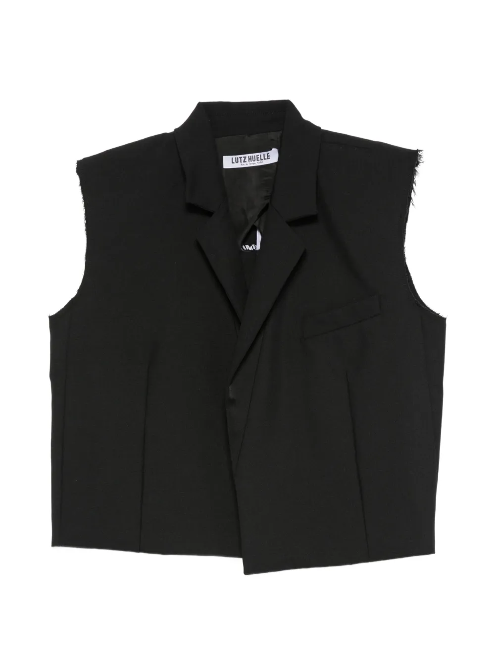 Lutz Huelle Smoking frayed-edge gilet - Black