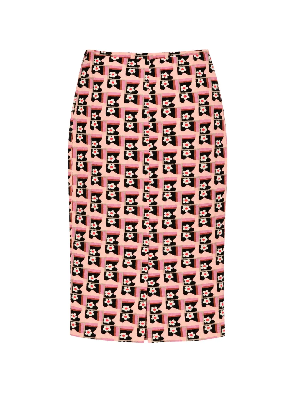 Prada Pre-Owned cloqué jacquard floral pencil skirts - Rosa