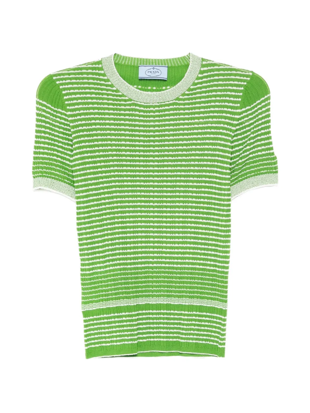 Prada Pre-Owned textured-knit short-sleeve top - Verde
