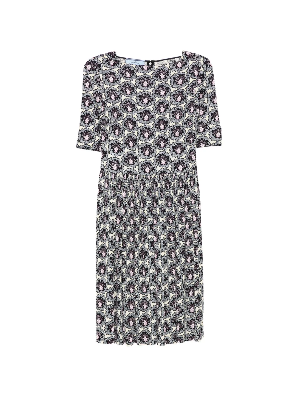 Prada Pre-Owned printed gathered dress - Nude