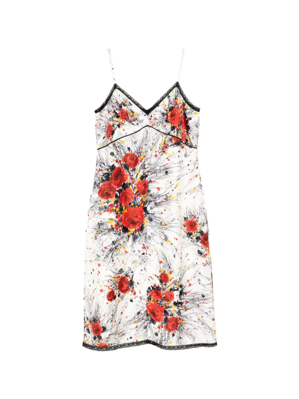 Prada Pre-Owned floral-print slip dress - Weiß