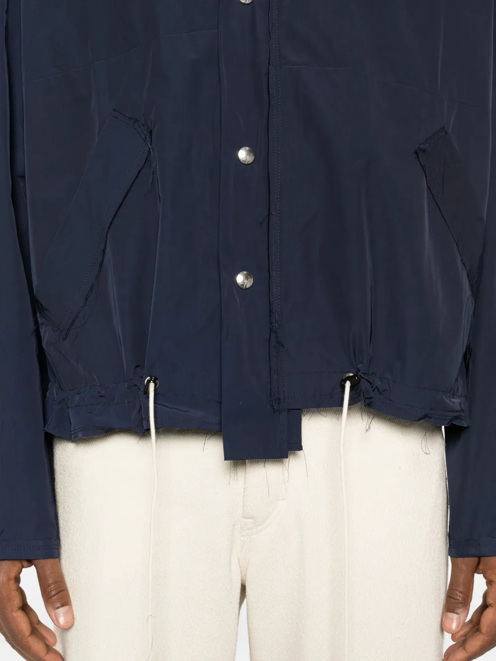 Camiel Fortgens Gerafeld jack met trekkoord Blauw