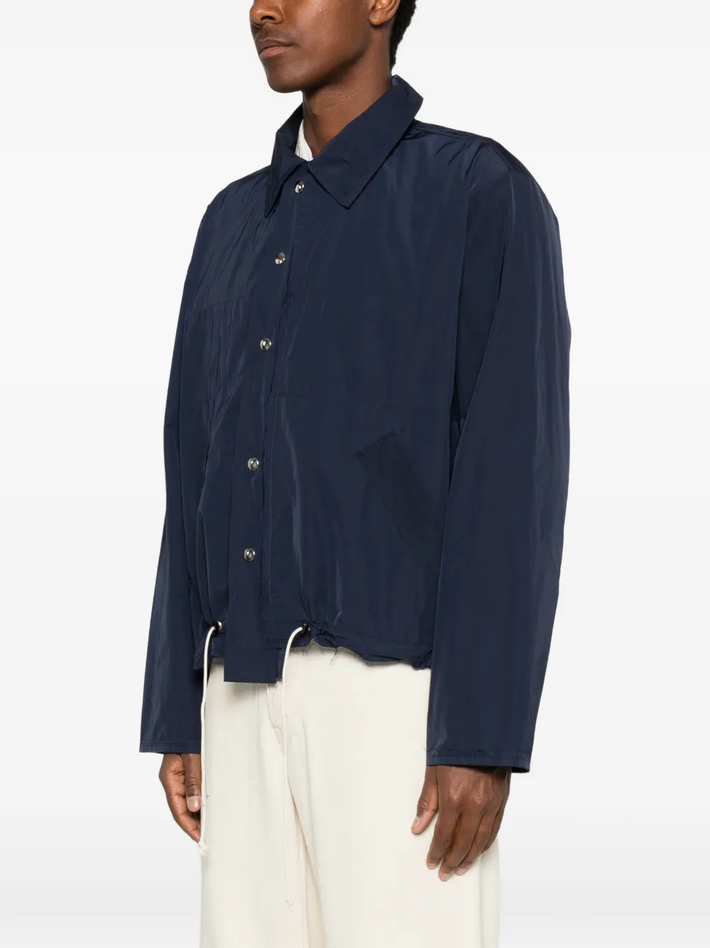 Camiel Fortgens Gerafeld jack met trekkoord Blauw