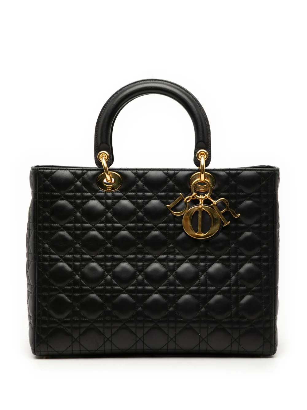 Christian Dior Pre-Owned 2001 Large Lambskin Cannage Lady Dior satchel - Schwarz