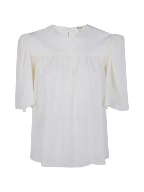 Chloé Minimal gathered-detail blouse