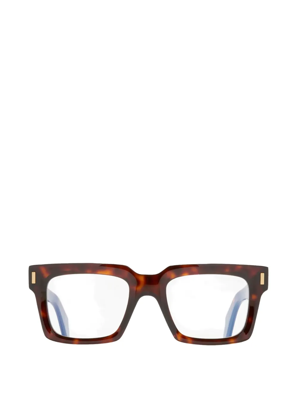 Cutler & Gross dark turtle geometric frame glasses - Marrone