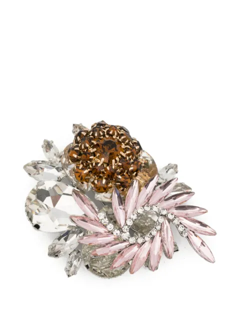 August Barron crystal-embellished floral brooch