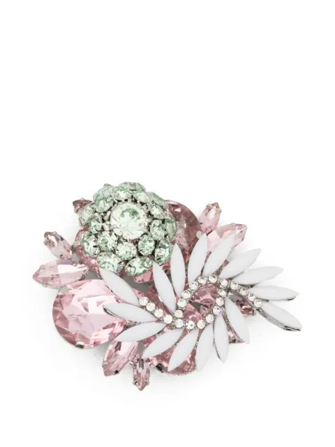 August Barron Cluster crystal-embellished floral brooch