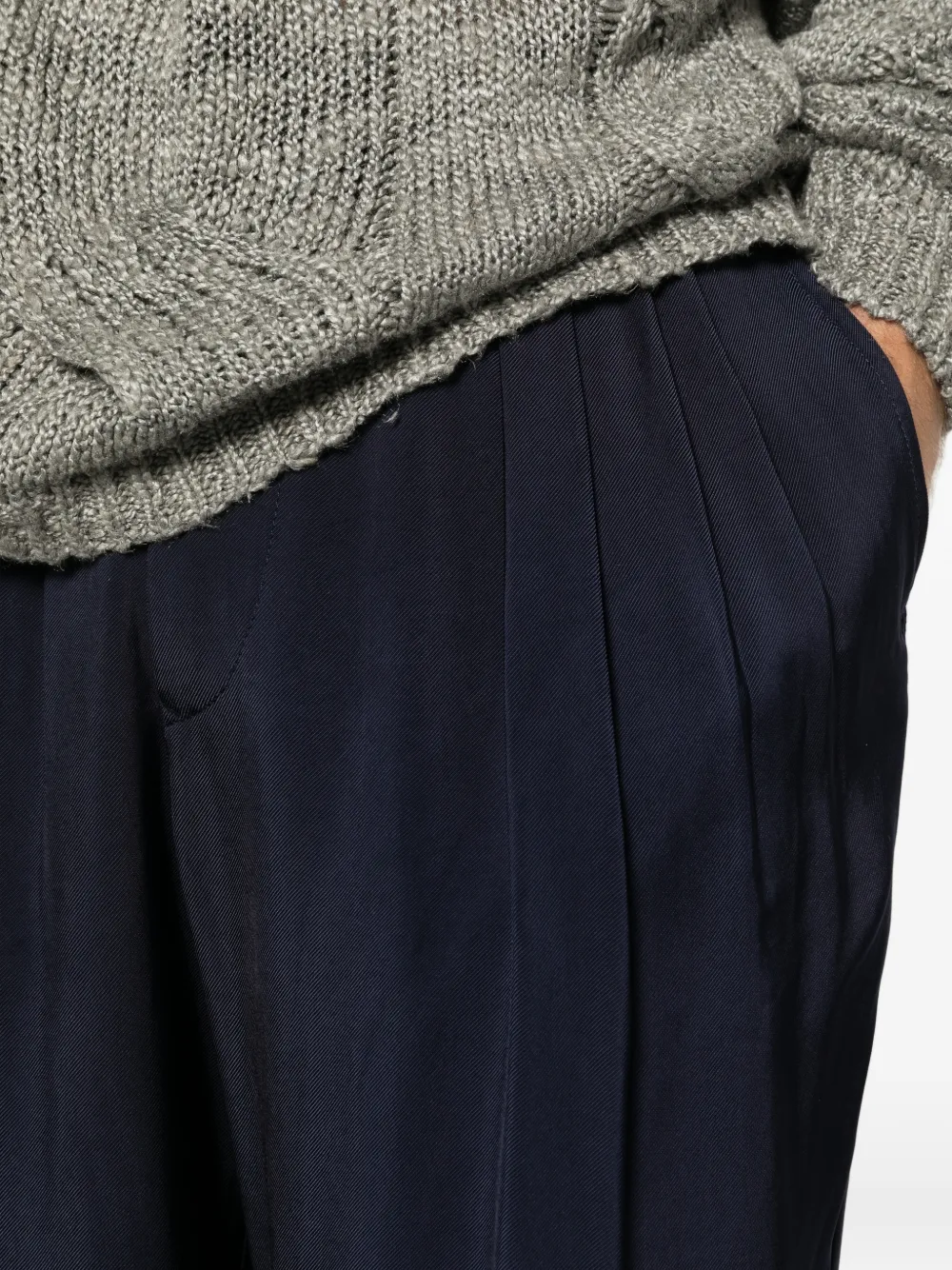 Giorgio Armani Plooibroek met zak Blauw