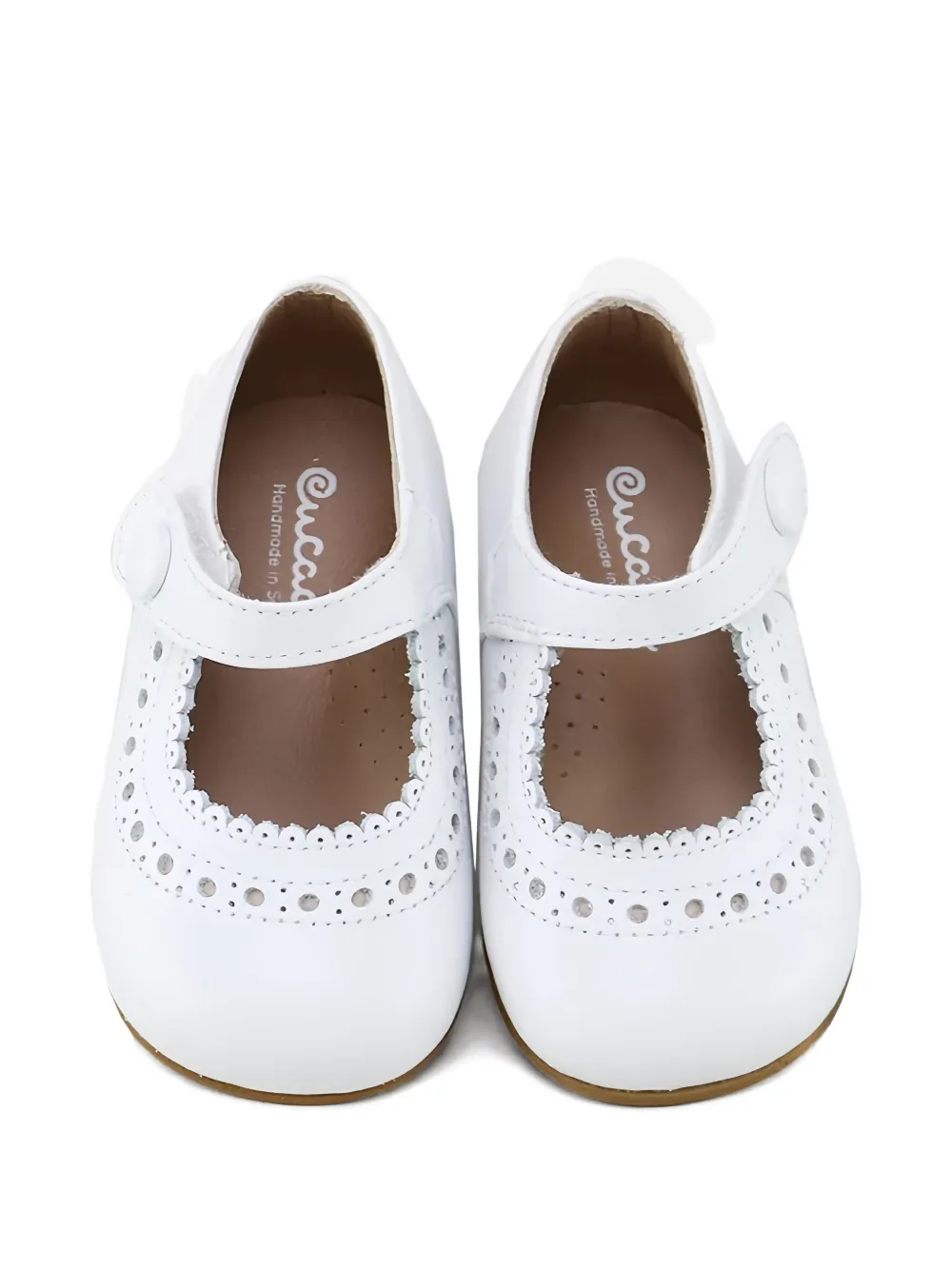 Eli1957 perforated-details leather ballerinas Wit