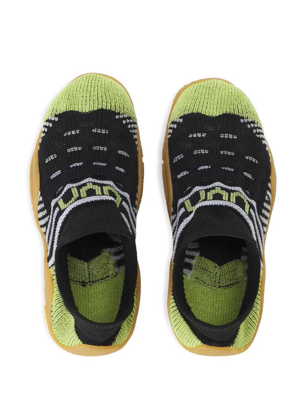 UYN Gestreepte slippers Zwart