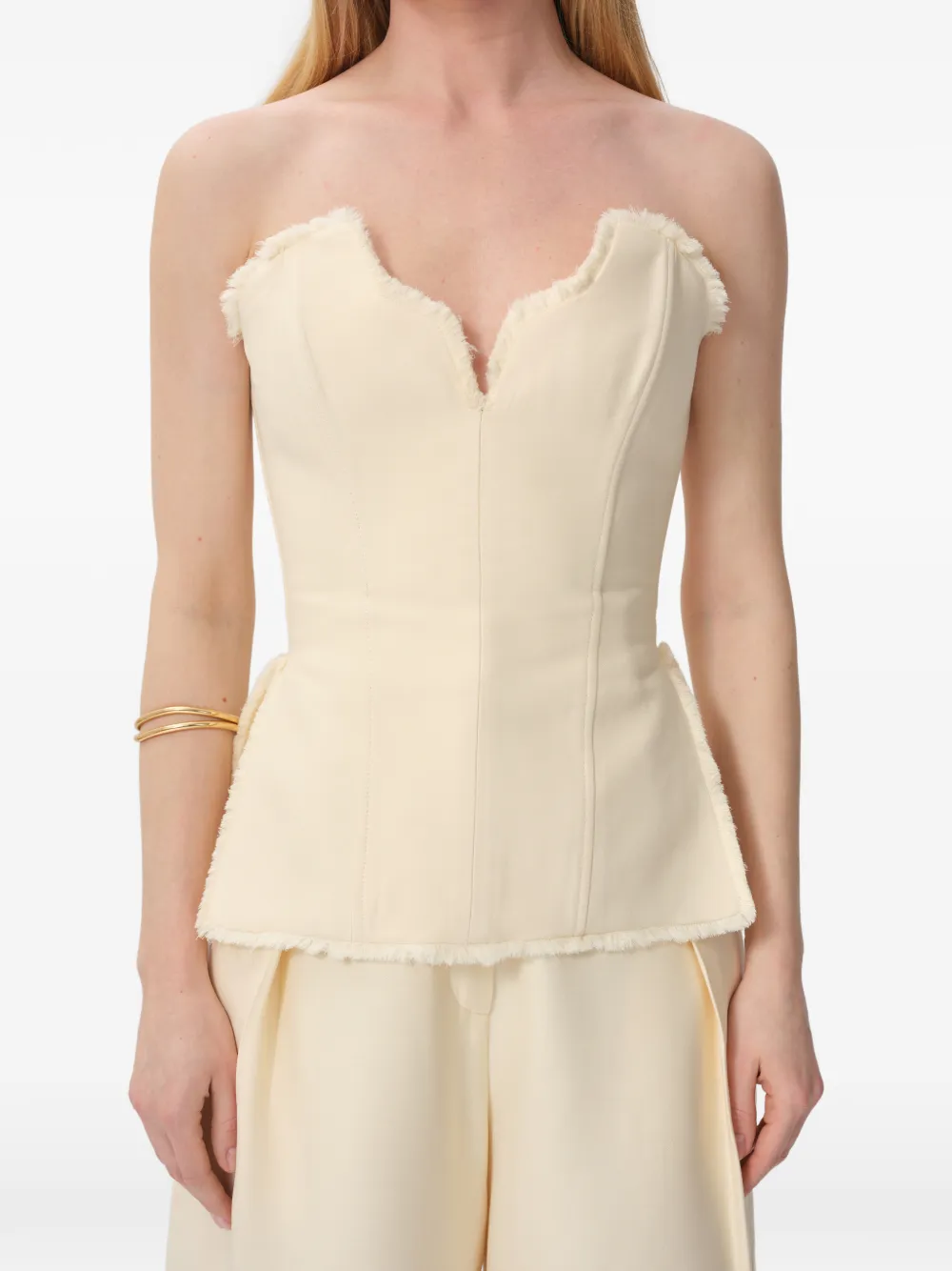 CONCEPTO fringed corset - Toni neutri