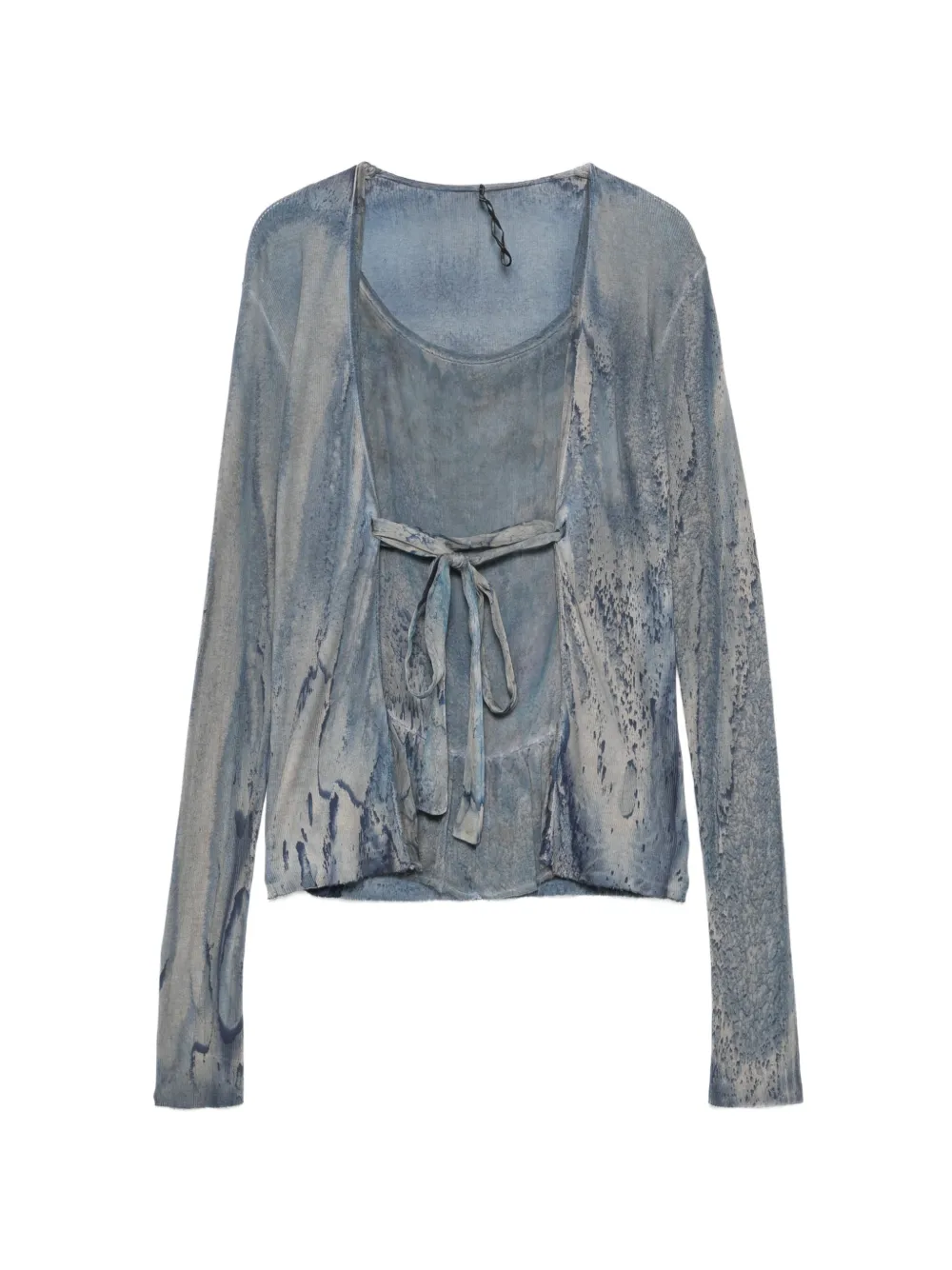 Masnada acid-wash blouse - Blu