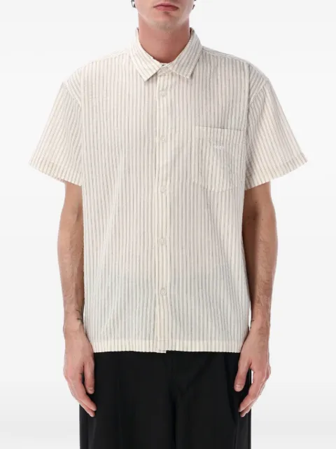 Obey Alan striped chest-pocket shirt