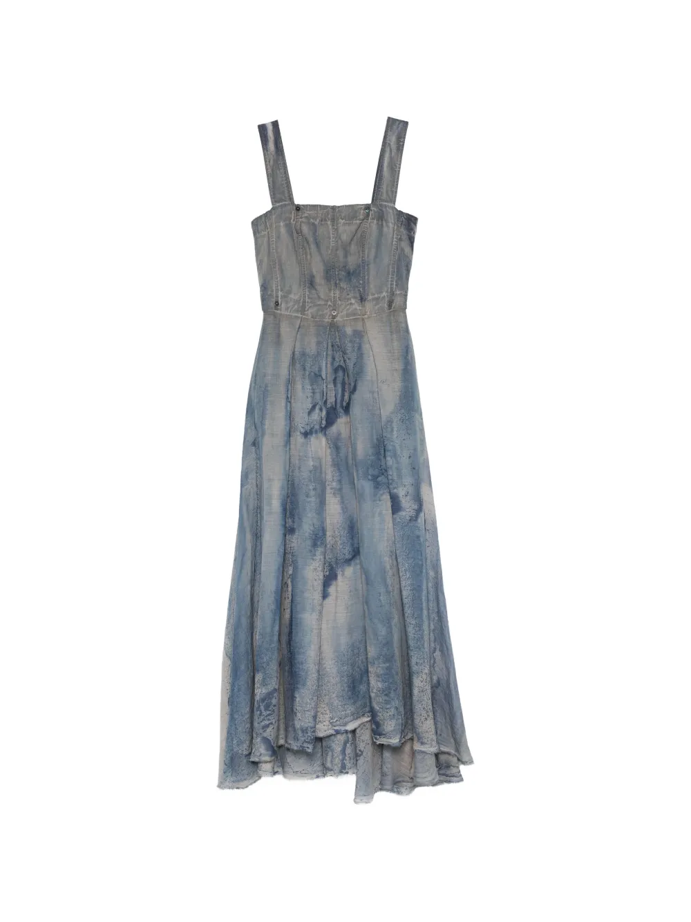 Masnada tie-dye pleated maxi dress - Blu