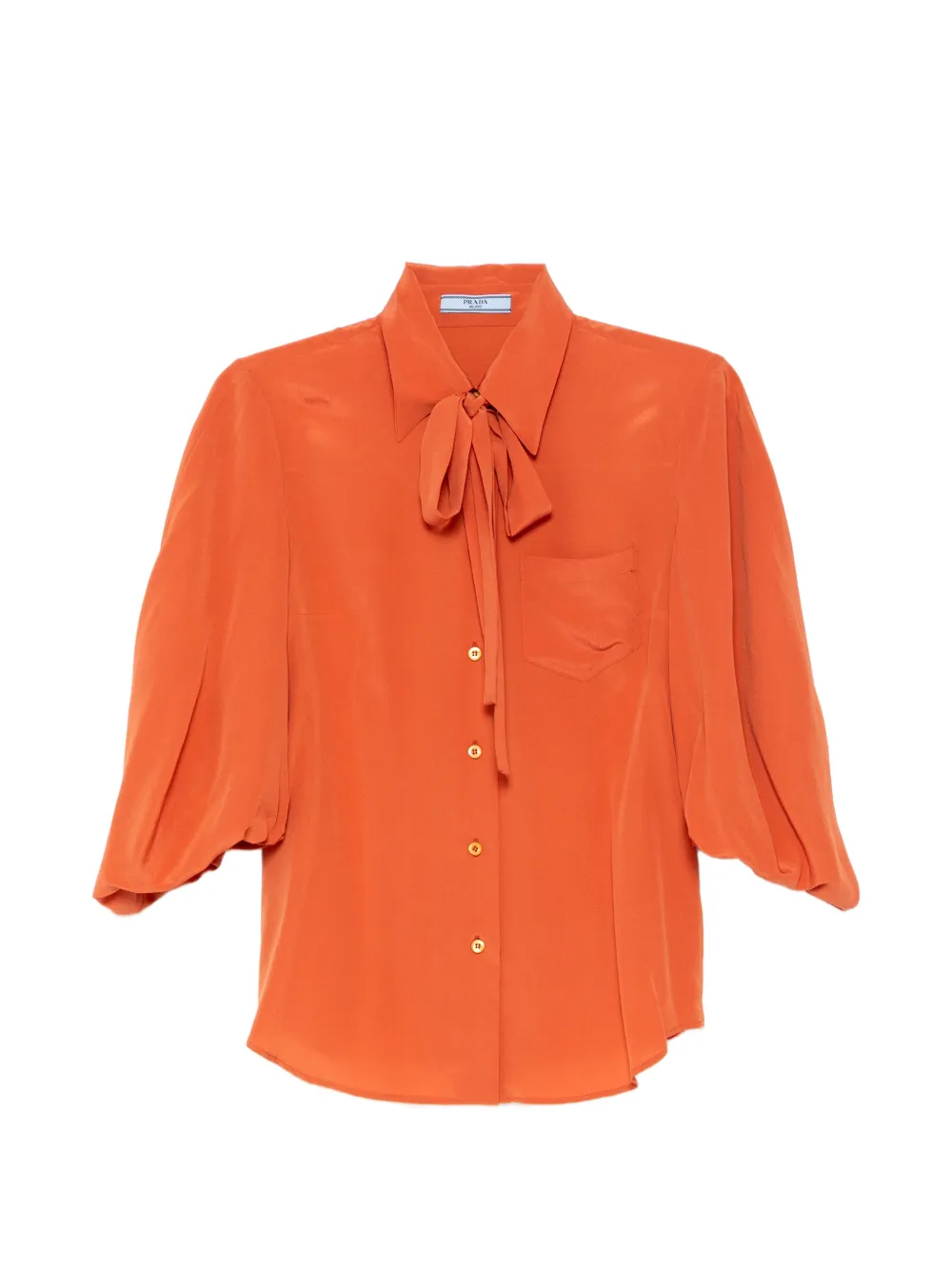 Prada Pre-Owned tie-detail shirt - Arancione