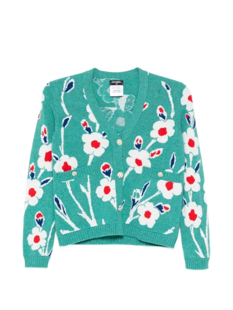 CHANEL Pre-Owned 2015 floral-intarsia cardigan