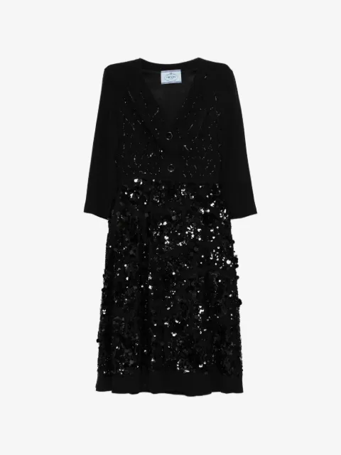 Prada Pre-Owned sequined V-neck dress