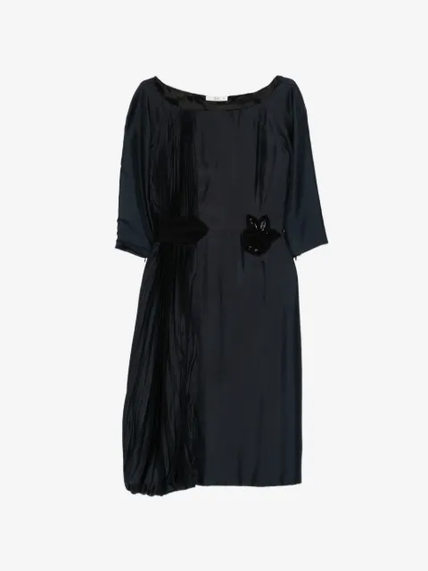 Prada Pre-Owned pleated floral-appliqué dress