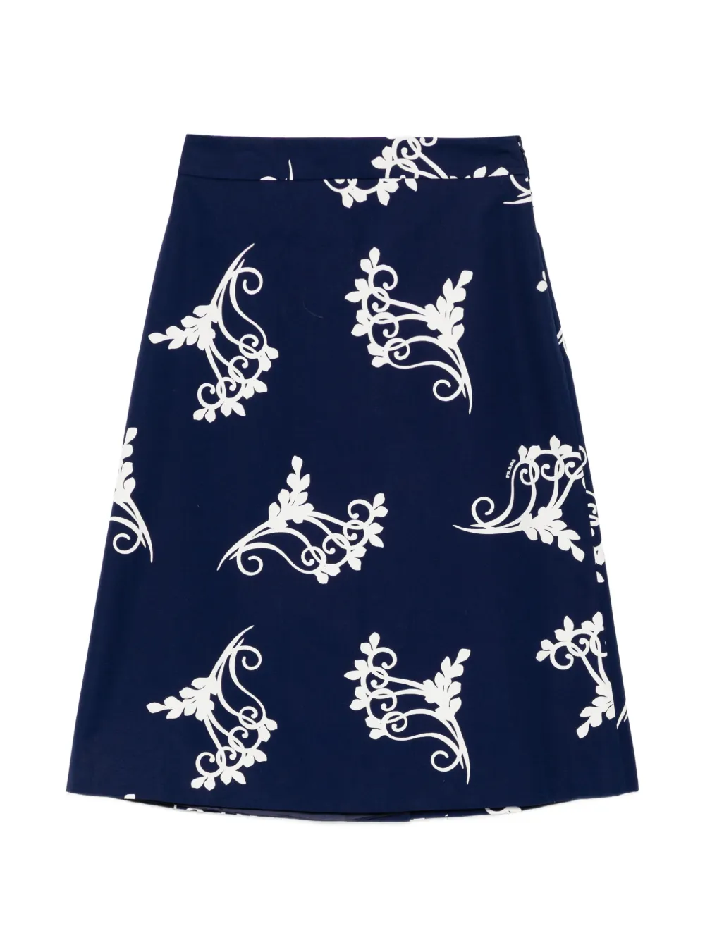 Prada Pre-Owned fan-print A-line skirt - Blu
