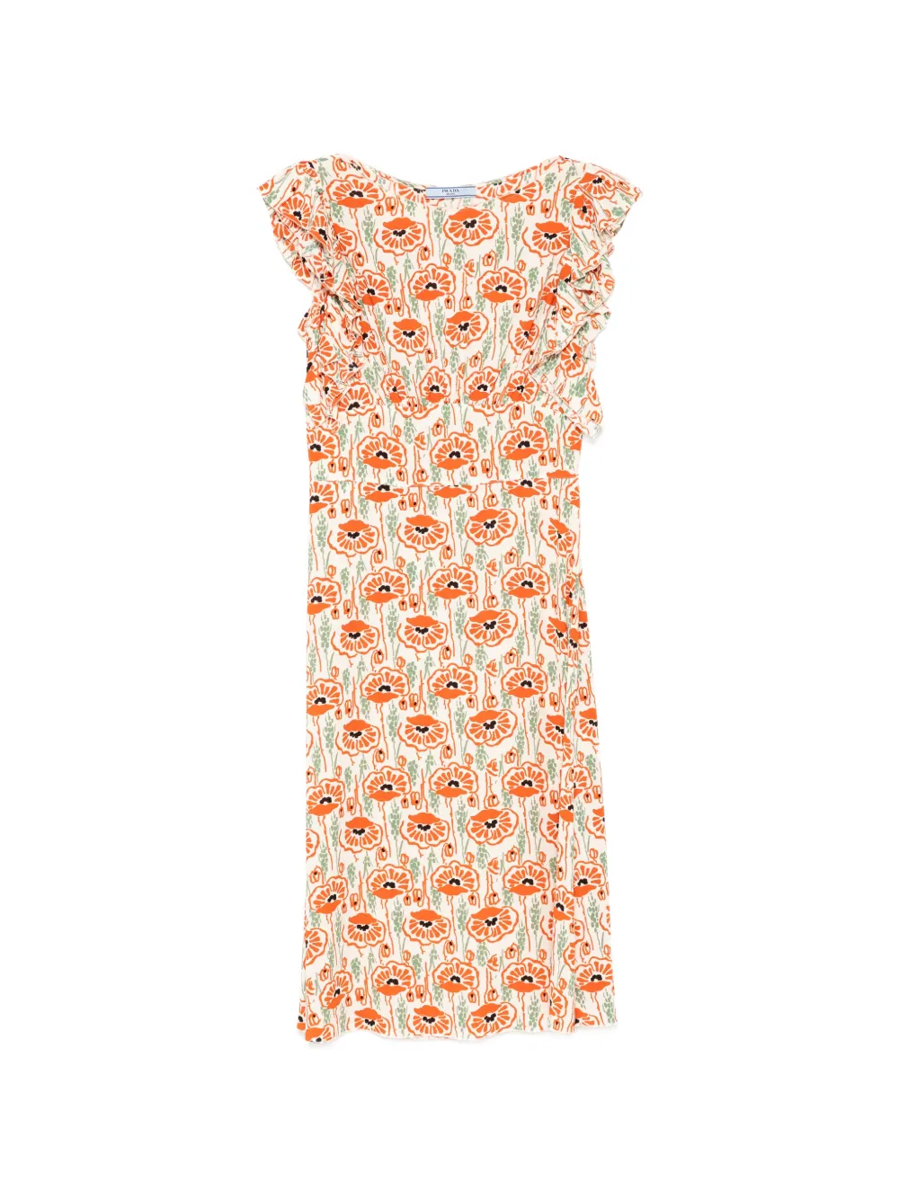 Prada Pre-Owned Abito a fiori con ruches - Toni neutri
