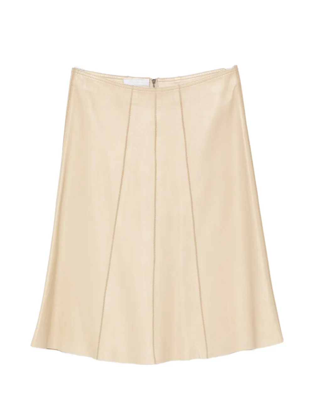 Pre-owned Prada A-line Leather Skirt In Neutral