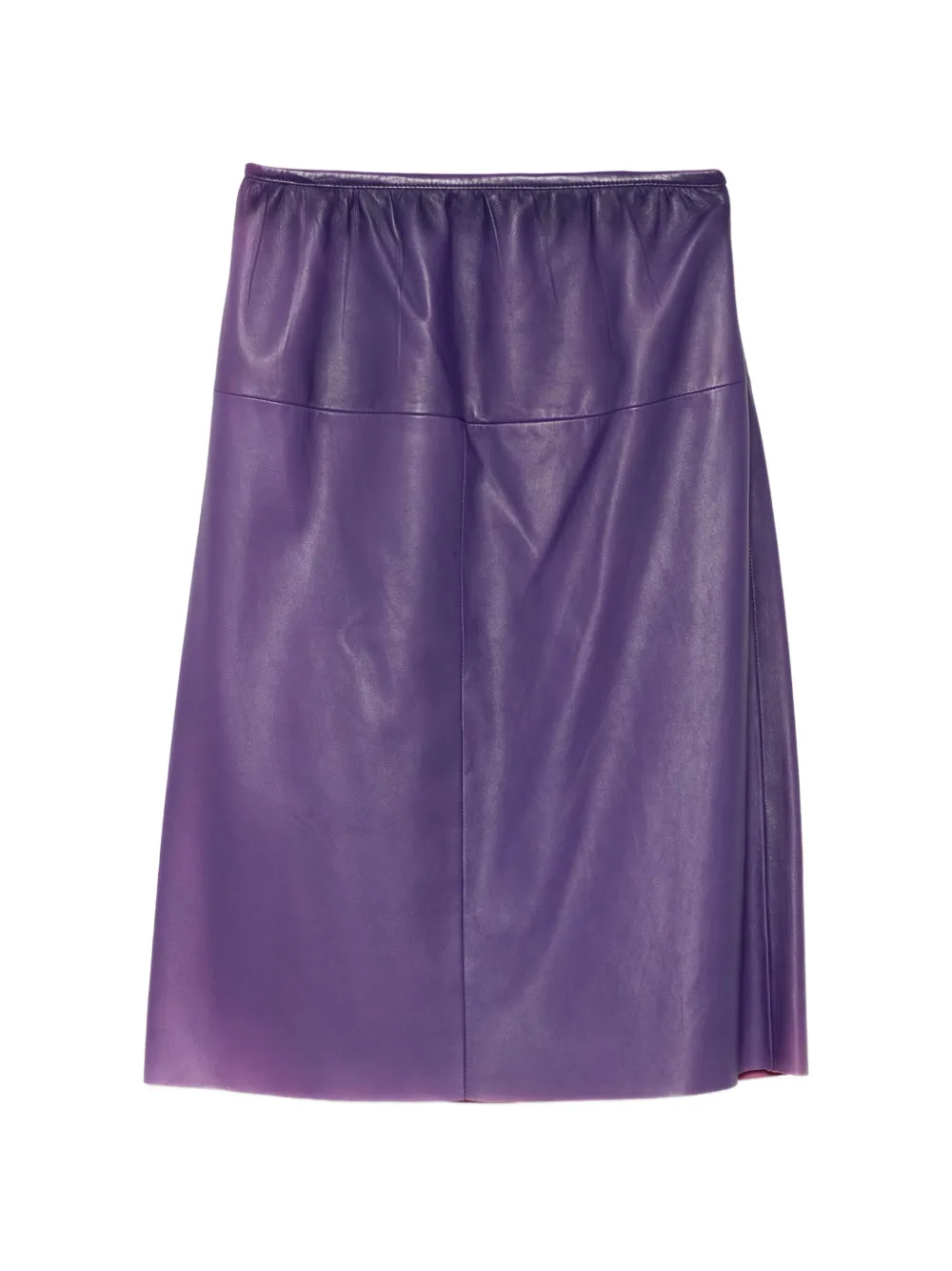 Prada Pre-Owned A-line leather skirt - Viola