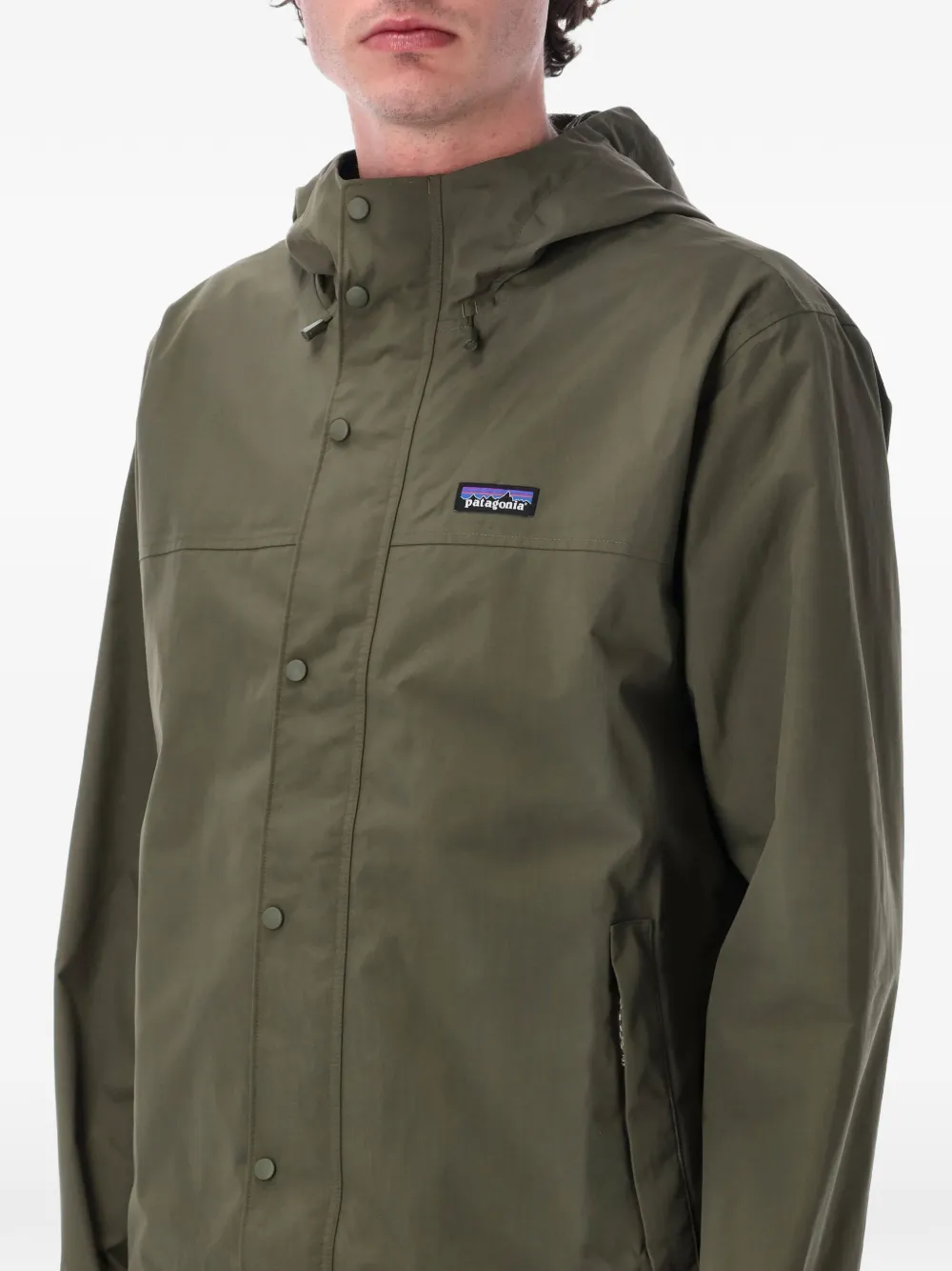 Patagonia Jack met capuchon en logo Groen