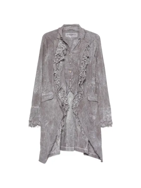Rundholz lace-trimmed acid-wash coat